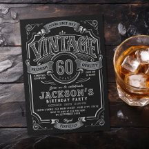 Any Age Black White Vintage Birthday