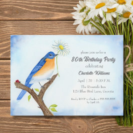 Any Age Happy April Birthday with Bluebird Einladung