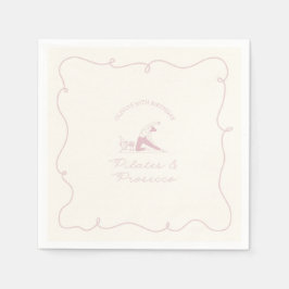 Any age pilates and prosecco birthday serviette