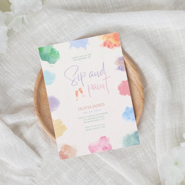 Any age sip and paint birthday  einladung (Von Creator hochgeladen)