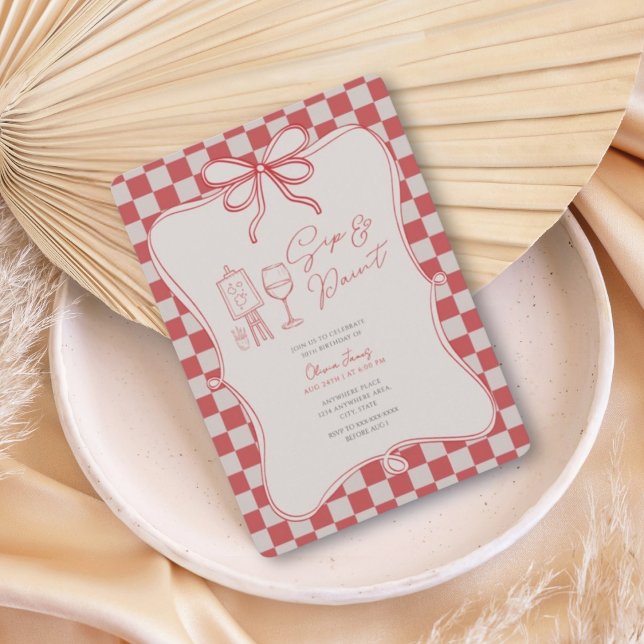 Any age Sip and paint birthday Einladung (Von Creator hochgeladen)