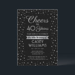ANY Birthday Cheers Elegant Confetti Black Einladung<br><div class="desc">Laden Sie Ihre Familie und Freunde zu einem eleganten Geburtstagsfest ein, mit individuellen Party Einladungen aus Schwarz und Imitat Silber. Alle Formulierungen auf dieser Vorlage (inklusive "Cheers to 40 Years") sind für einen 40. Geburtstag Set, können aber für jedes Jahr oder jede Art von Veranstaltung einfach personalisiert werden. Das Design...</div>