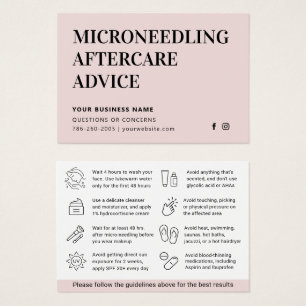 Any Color Microneedling Aftercare Instruction Card
