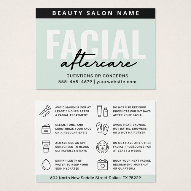 Any Color Teal Facial Aftercare (Vorne & Hinten)