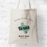 Any Color Texas Map Wedding Welcome Bag, Tragetasche<br><div class="desc">Wedding weekend welcome gift bag for out of town guests to your wedding, featuring image of Texas. You may edit the colors for any part of this design, as well as move the heart to the location of your wedding. To change colors, click personalize and then "edit using the design...</div>