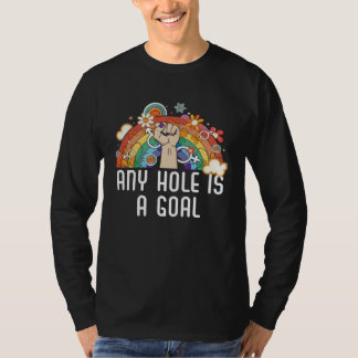 Any Hole Is A Goal Bisexual Rainbow Pride Bisexual T-Shirt