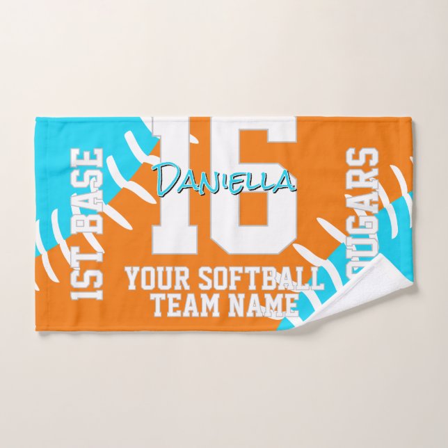 ANY team colors softball baseball athlete name Handtuch (Handtuch)