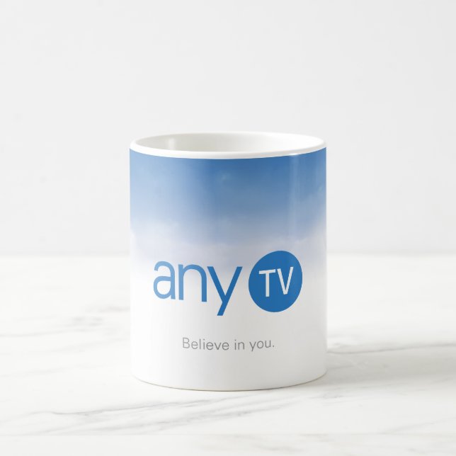 any.TV Weiß-Tasse Kaffeetasse (Mittel)