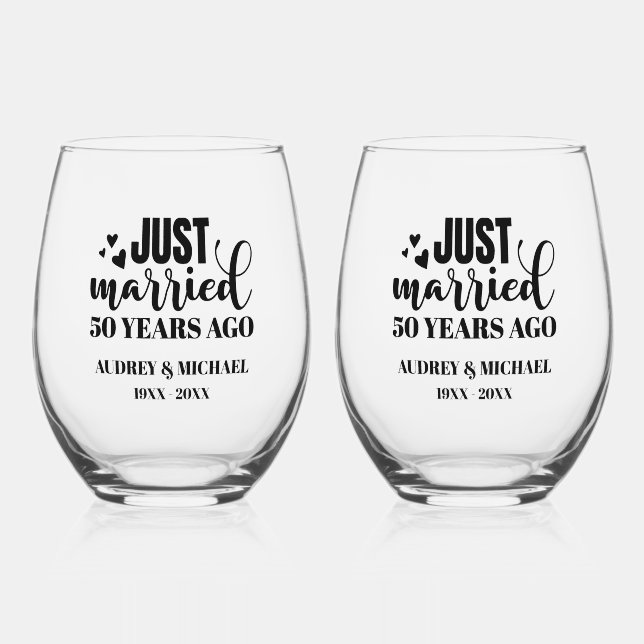 Any Year Anniversary Personalized Weinglas Ohne Stiel (Vorderseite)