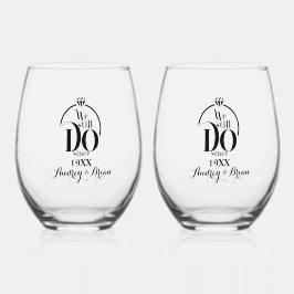 Any Year Anniversary Personalized Weinglas Ohne Stiel