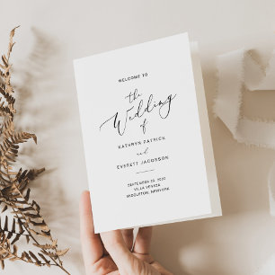 ANYA Minimalistisches Hochzeitsprogramm gefaltete  Dankeskarte