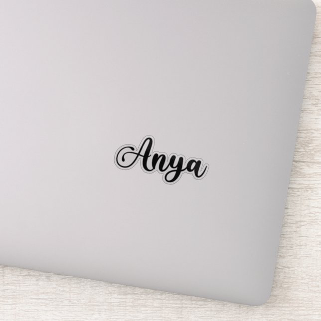 Anya Name - Handgeschriebene Kalligrafie Aufkleber (Detail)