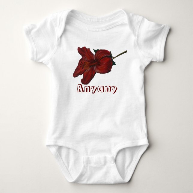 Anyany und Hibiskus (kein mälk) Baby Strampler (Vorderseite)