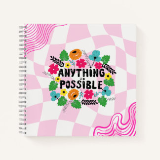 “Anything is Possible” Floral Motivational  Notizbuch