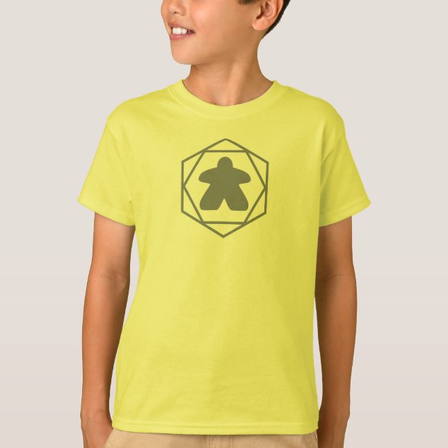 Anytime Meeple Gray Art Boys Shirt (Vorderseite)