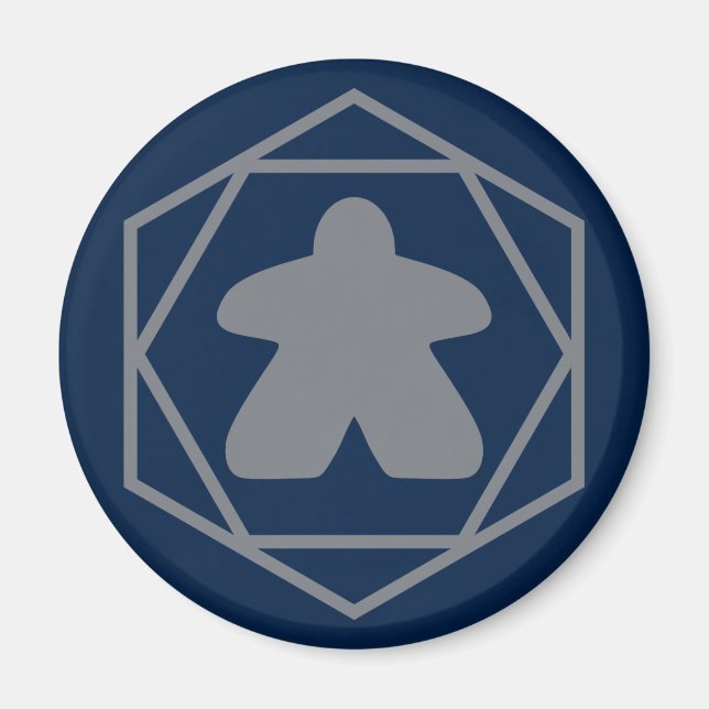 Anytime Meeple Gray Art Magnet (Vorne)