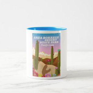 Anza-Borrego Wüste Staat Park Reiseplakat Zweifarbige Tasse