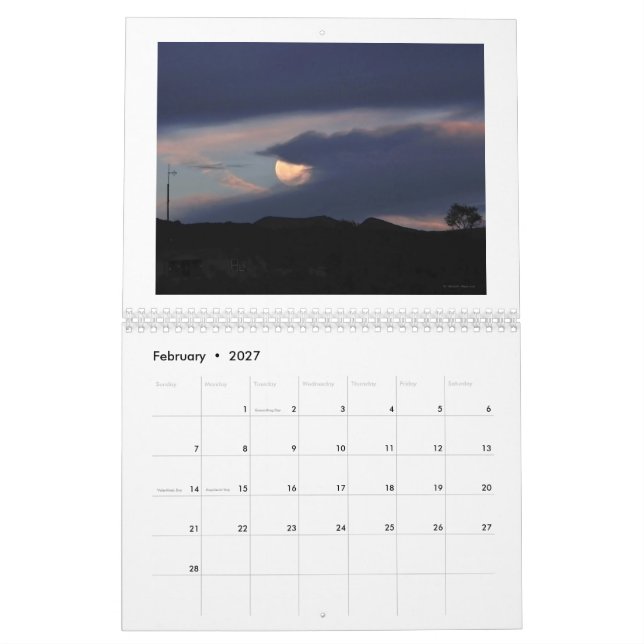 Anza, Kalifornien Zwölfmonatskalender Kalender (Feb 2027)