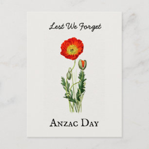 Anzac-Tag Mohn Vintage Erinnerung Postkarte