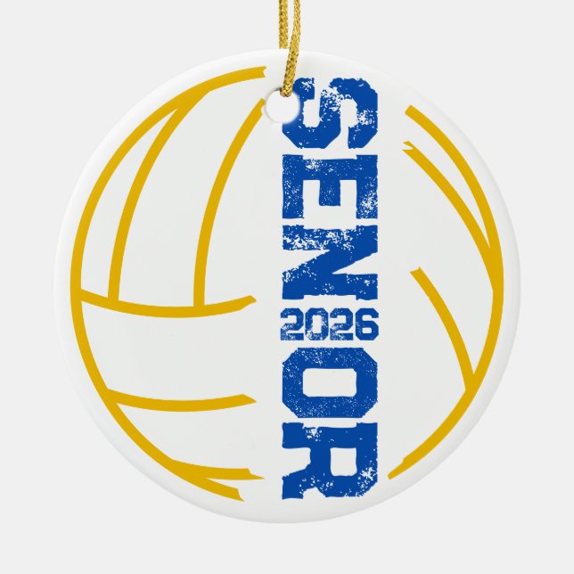 Anzahl der geplagten Volleyball-Senior-Jahre Keramik Ornament (Vorne)