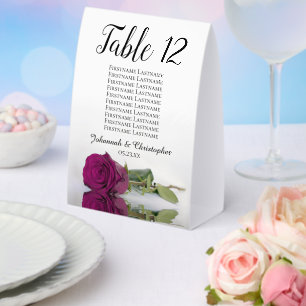 Anzahl der Lila Rose für Hochzeitssattelkarten Tischaufsteller