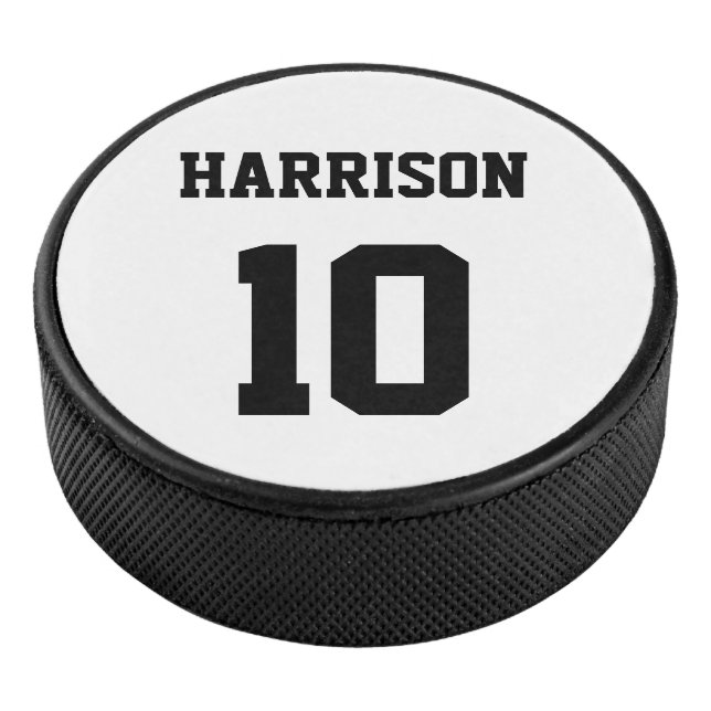 Anzahl der Schwarz-weißen individuelle Name für ve Eishockey Puck (3/4)