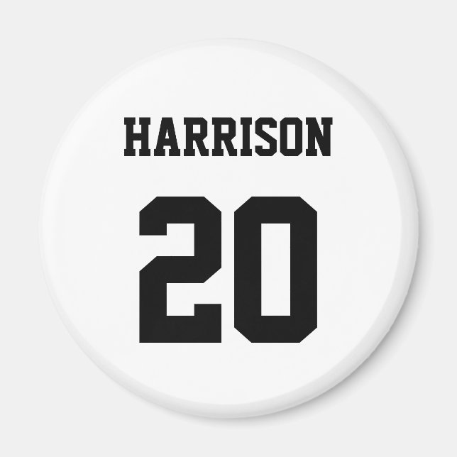 Anzahl der Schwarz-weißen individuelle Name für ve Magnet (Vorne)