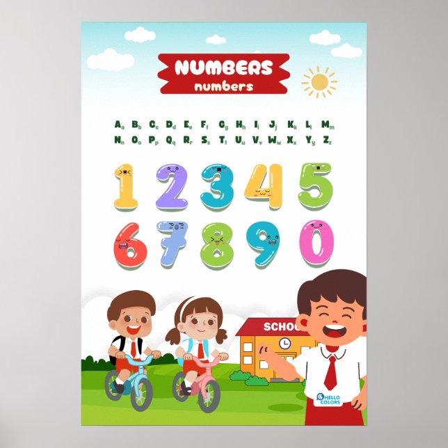 Anzahl mit glücklichen Kindern Poster (Vorne)