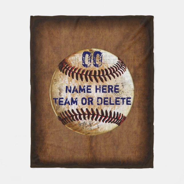 Anzahl, Team, Name des Spielers Baseball Blanket Fleecedecke (Vorderseite)