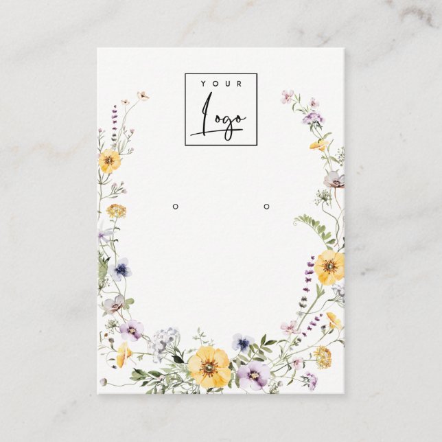 Anzeige der gelben Wildblume-Kranz-Logos Visitenkarte (Vorderseite)