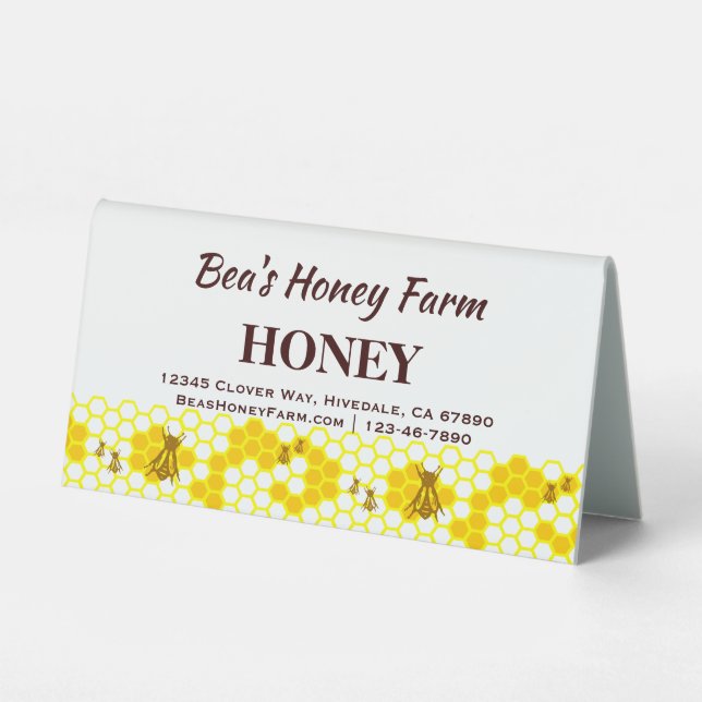 Anzeige der Honigfarm Custom Bees Tischaufsteller (Vorderseite)