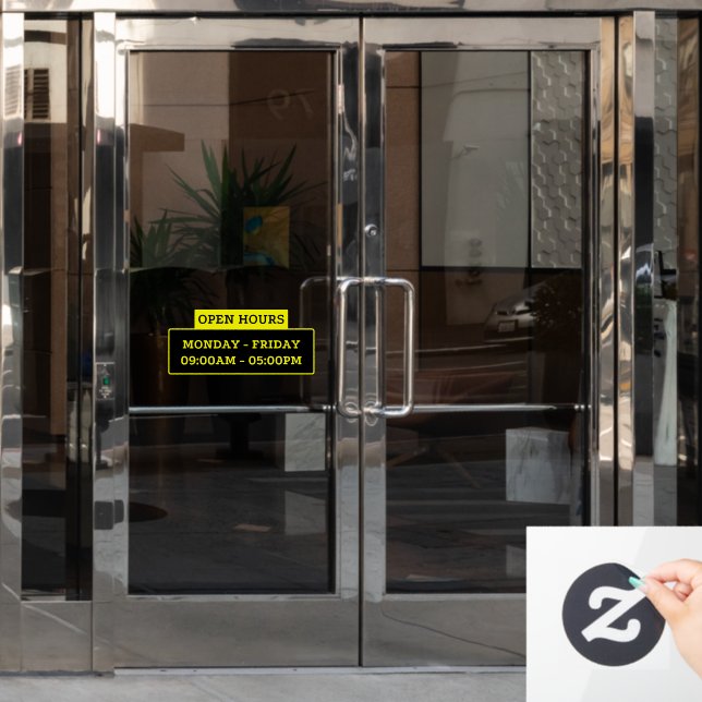 Anzeige der Öffnungszeiten an der Glastür Fensteraufkleber (Büro Tür)
