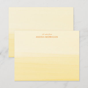 Anzeige der Yellow Watercolor Ombre Note Card Mitteilungskarte