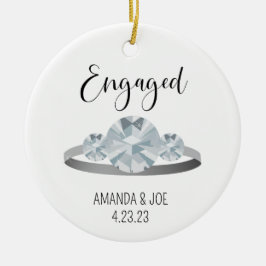 Anzeige des benutzerdefinierten 3-Stone-Diamant-En Keramik Ornament