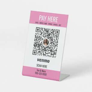 Anzeige des QR-Code-Pay-Pal-Schilds für Fahrzeuge  Sockelschild