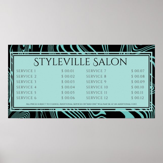 Anzeige des Servicepreises für Stylist in benutzer Poster (Vorne)