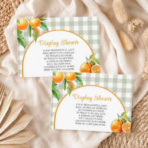 Anzeige Dusche Orangen Salbei Grün Gingham Begleitkarte