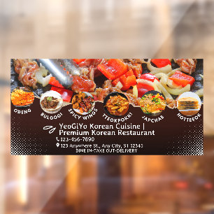 Anzeige für koreanisches Restaurant anpassen Fensteraufkleber