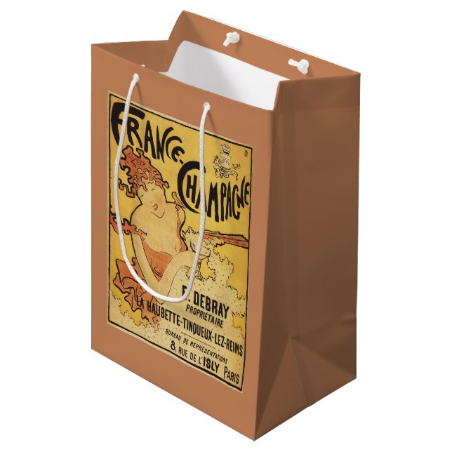 Anzeige-Plakat E. Deb Ray Champagne Mittlere Geschenktüte (Vorderseite Schrägansicht)