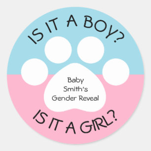 Anzeige von Paw Print Gender Runder Aufkleber