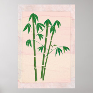 Anzeigen aus dem Fenster Bamboo Pflanze Poster
