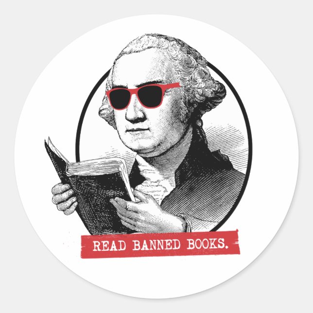 Anzeigen verbotener Bücher Runder Aufkleber (Vorderseite)