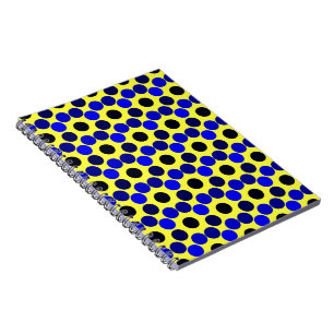 Anzeigen von Punkten schwarz und blau Spiral Noteb Notizblock
