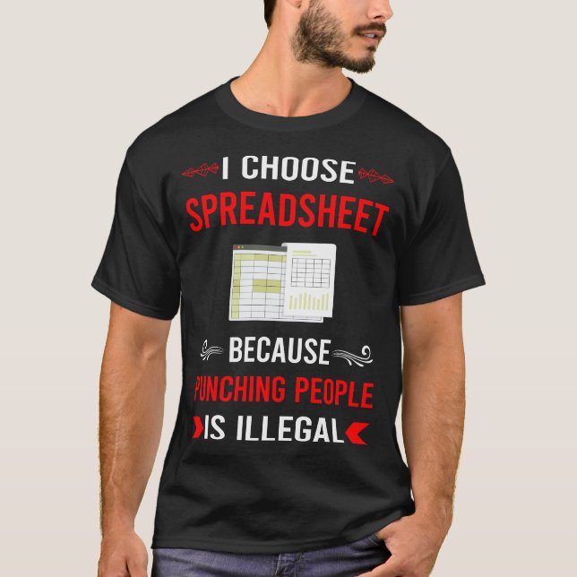 Anzeigen von Tabellenkalkulationstabellen T-Shirt (Vorderseite)