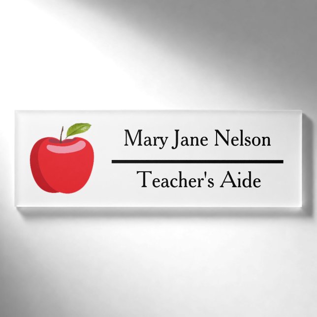 Anzeigenwerbung für Niedliche Apple-Personalisiert Namenschild (Vorderseite)