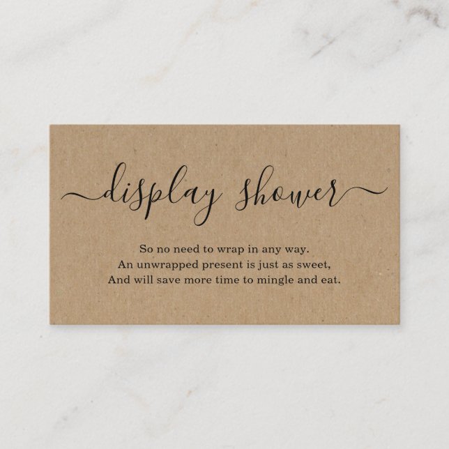 Anzeigeraumanlage für rustikale Kraft Begleitkarte (Vorderseite)