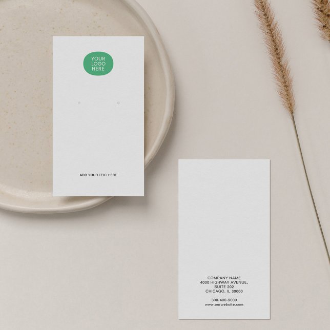 Anzeigetafel für weiße Ohrmarkierungen hinzufügen (Elegant Minimalist Company Logo Business Card)