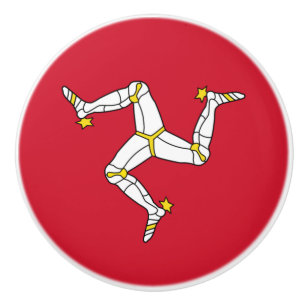 Anziehen der Keramik mit der Isle of Man-Flagge Keramikknauf