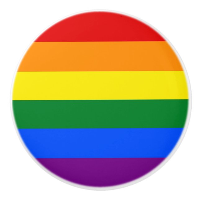 Anziehen der Keramik mit der Pride-Fahne der LGBT Keramikknauf (Vorderseite)