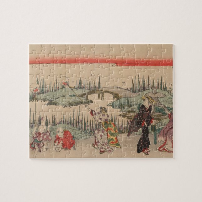 Anziehende Leuchtkäfer (Farbholzschnitt) (Horizontal)